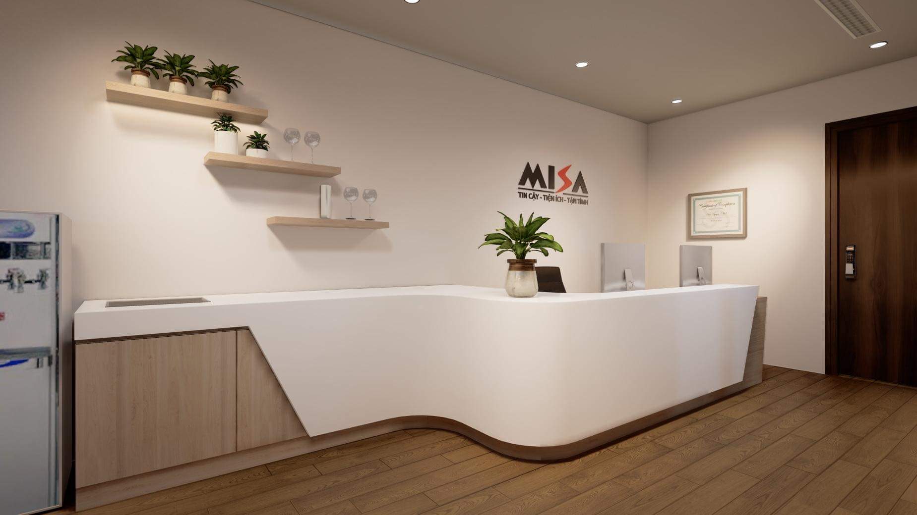 Thiết kế nội thất văn phòng Đà Nẵng Bàn tiếp tân Đà Nẵng