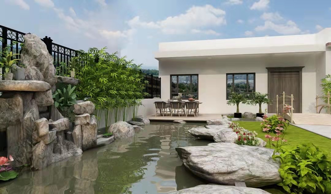 hồ cá trong biệt thự