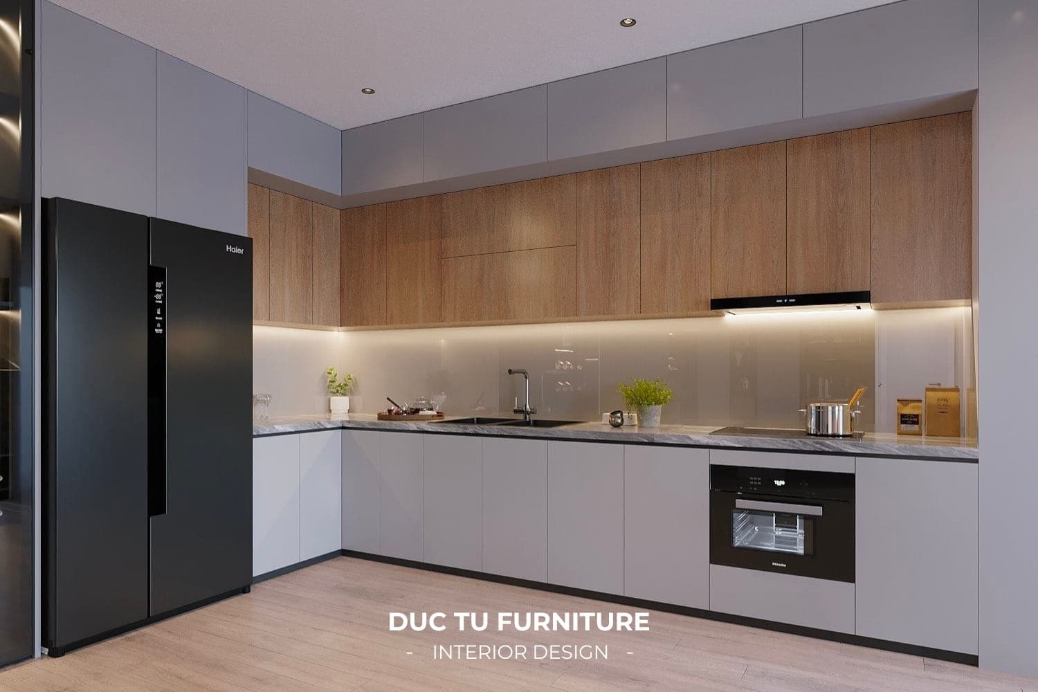 Thiết kế nội thất bếp Đà Nẵng Thiết kế nội thất bếp chữ L có tính ứng dụng cao