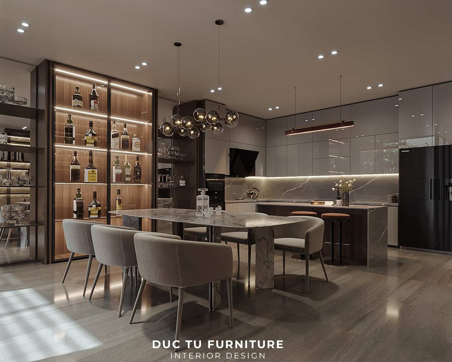 Thiết kế nội thất bếp Đà Nẵng Sản xuất theo đúng bản vẽ và khối lượng đã chốt với khách hàng