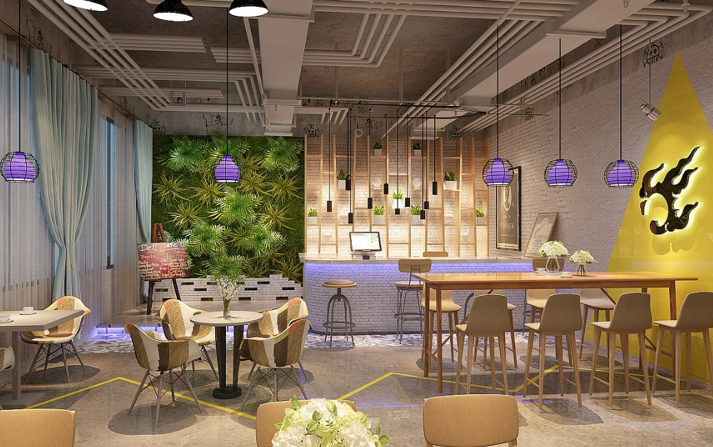 Thiết kế nội thất cafe đẹp 