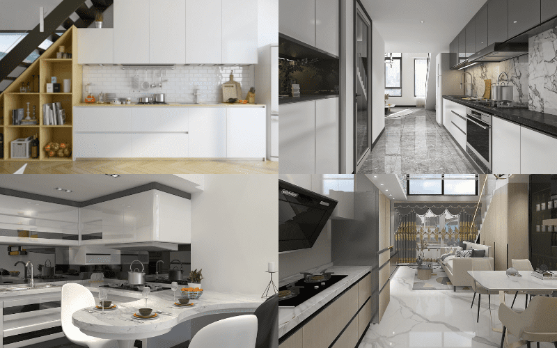 Thiết kế nội thất phòng bếp nhà gác lửng