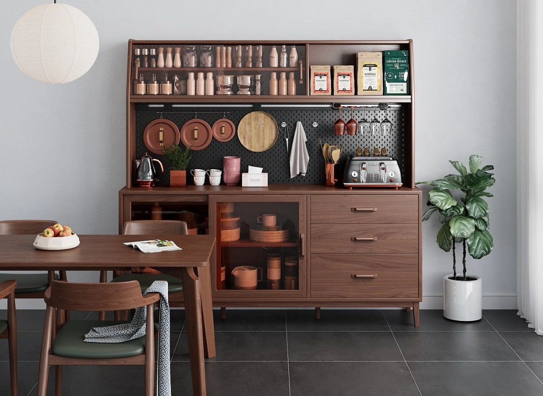 Nội Thất Cho Người Mệnh Hoả kệ bếp bằng chất liệu gỗ