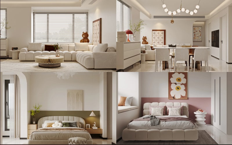 thiết kế nội thất căn hộ 2 phòng ngủ