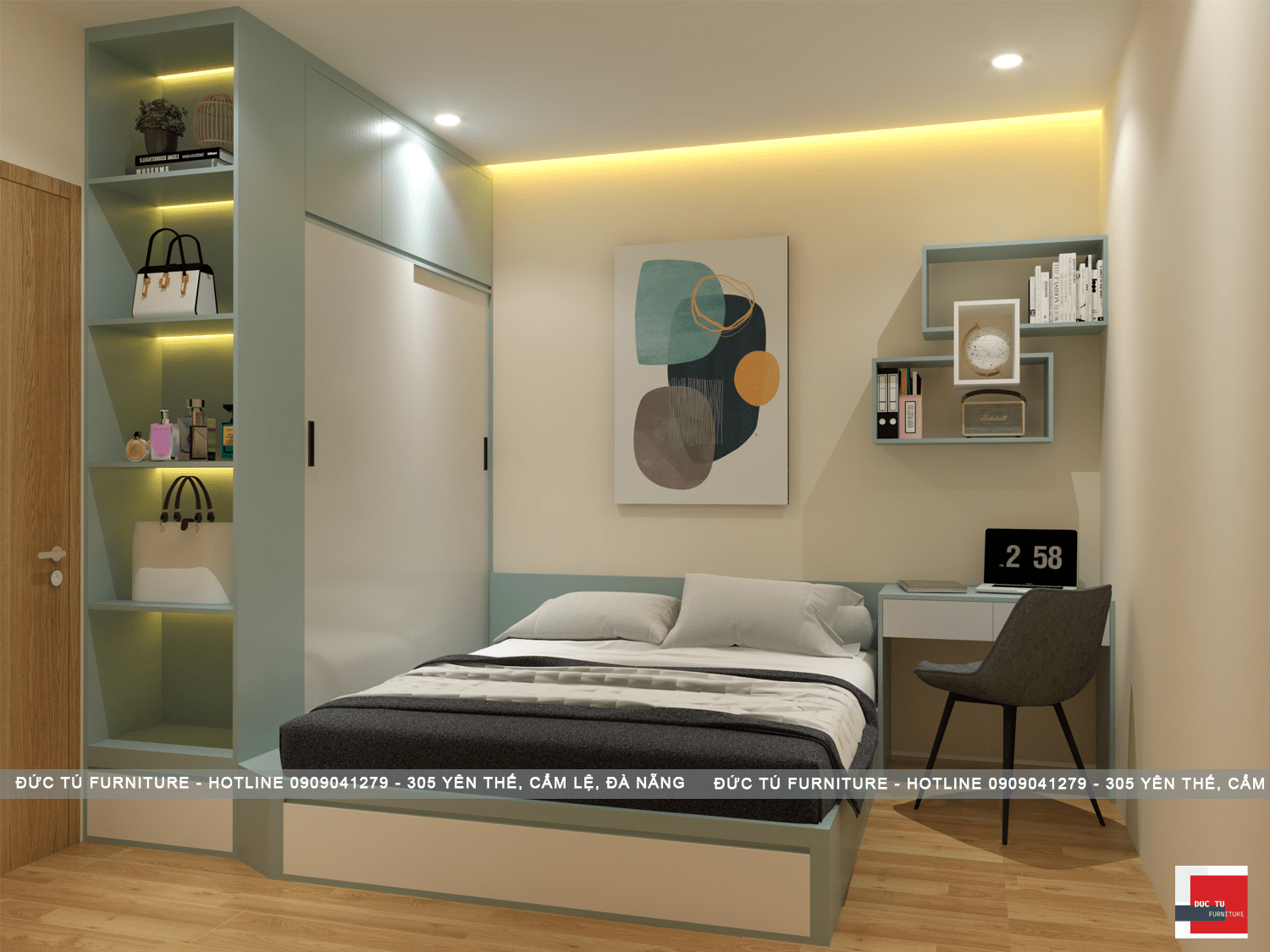 Thiết kế nội thất căn hộ 1 phòng ngủ Bàu Tràm Nội Thất Phòng Ngủ Và Phòng Bếp Căn Hộ