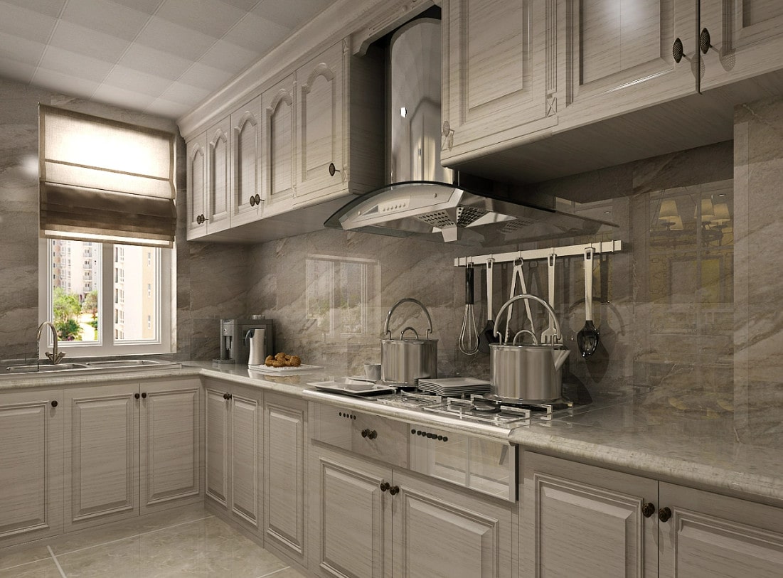 phòng bếp phong cách tân cổ điển