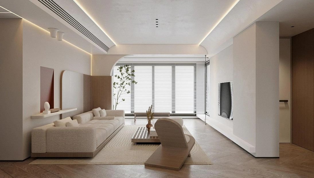 phòng khách thiết kế tối giản