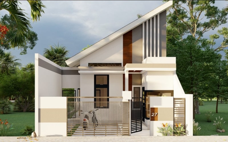 Trang trí nội thất nhà ống mái lệch