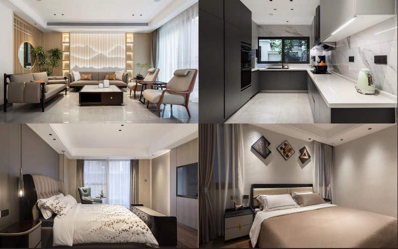 Nội thất nhà ống 1 tầng 2 phòng ngủ