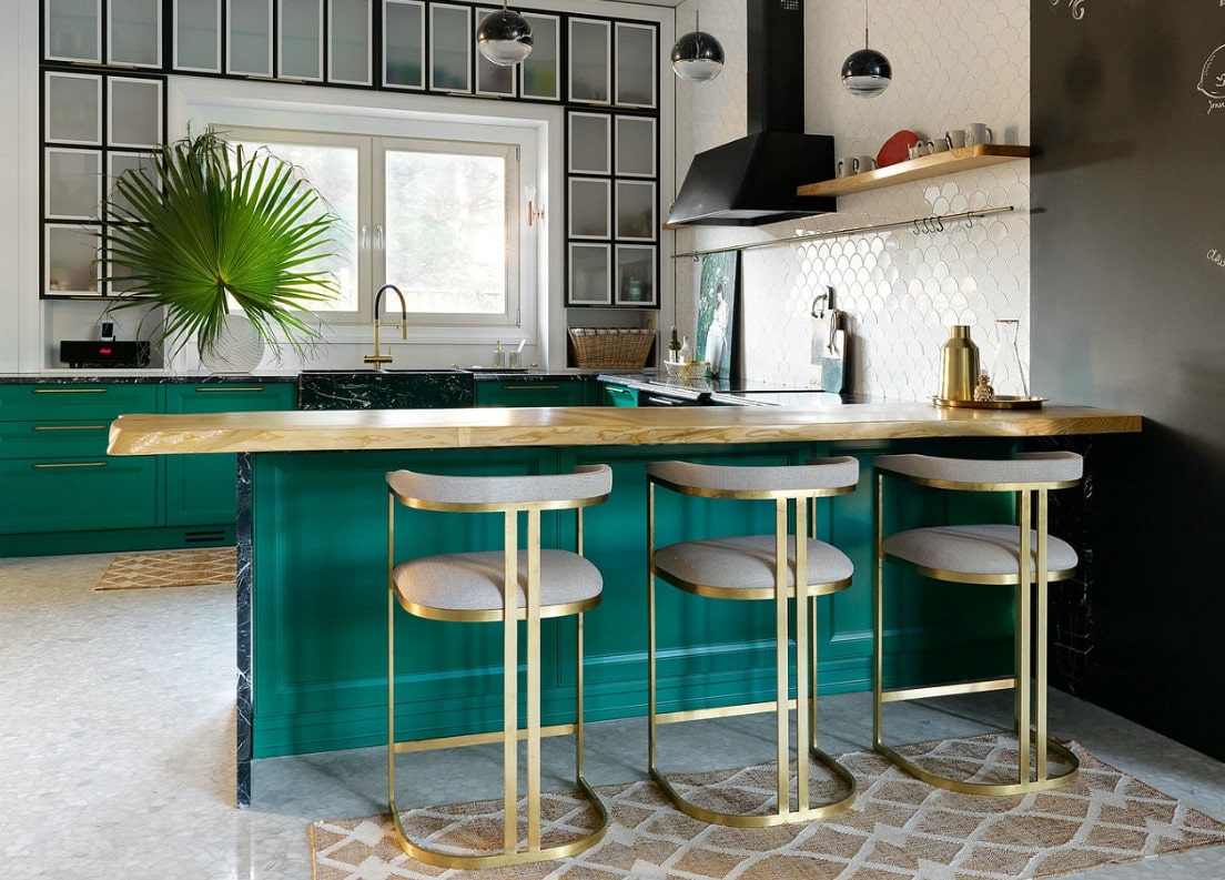 không gian bếp của người mệnh mộc