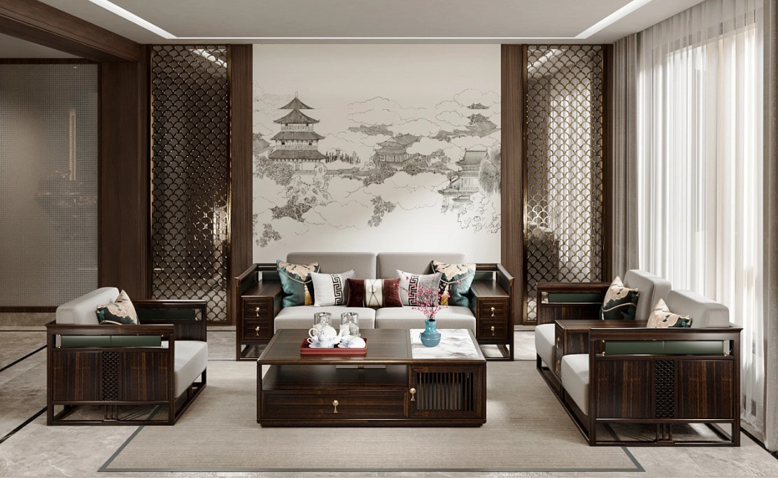 nội thất phòng khách mệnh mộc