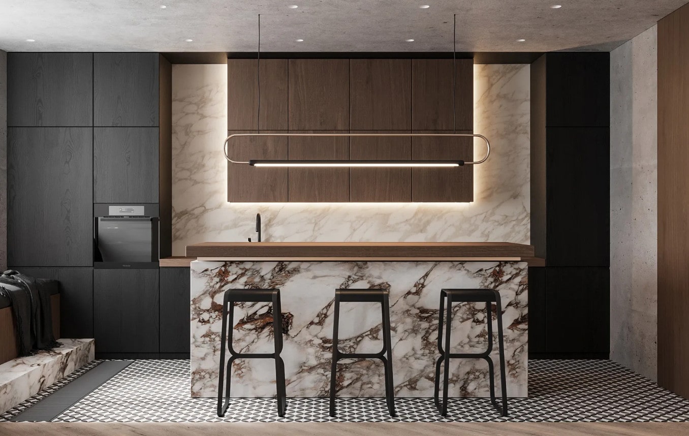 Mẫu Bàn Đảo Bếp Đẹp Thiết kế nội thất phòng bếp