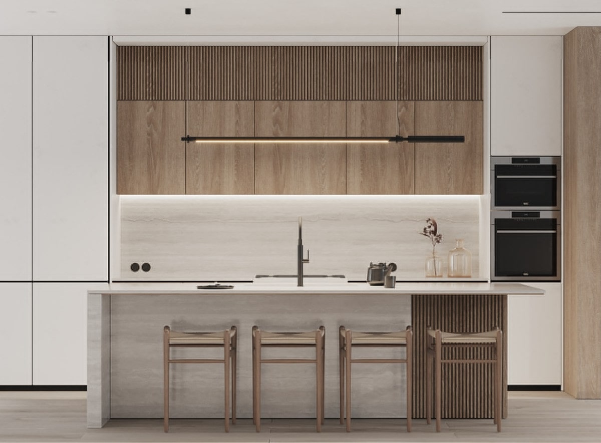 Mẫu Bàn Đảo Bếp Đẹp Thiết kế nội thất phòng bếp