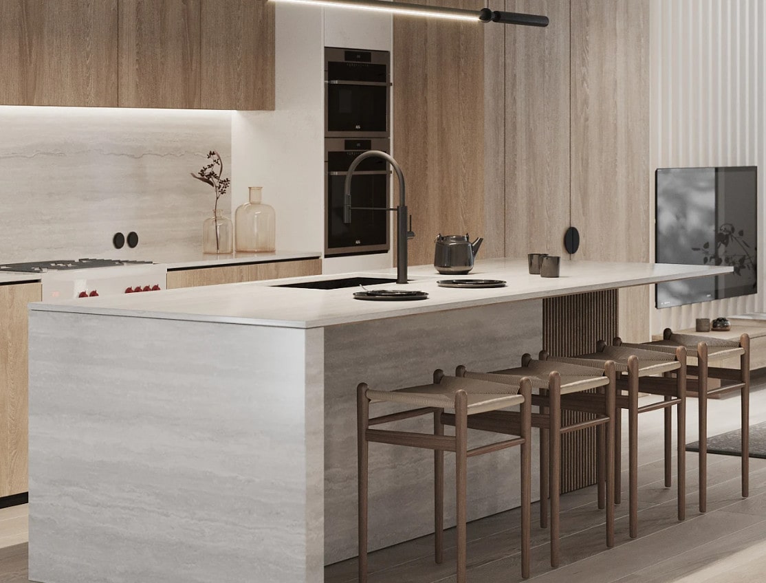 Mẫu Bàn Đảo Bếp Đẹp Thiết kế nội thất phòng bếp