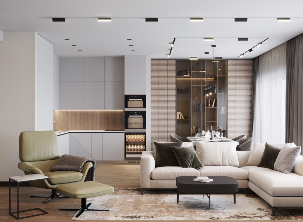 Thiết Kế Nội Thất Căn Hộ Chung Cư Đẹp bộ sofa trong phòng khách chung cư