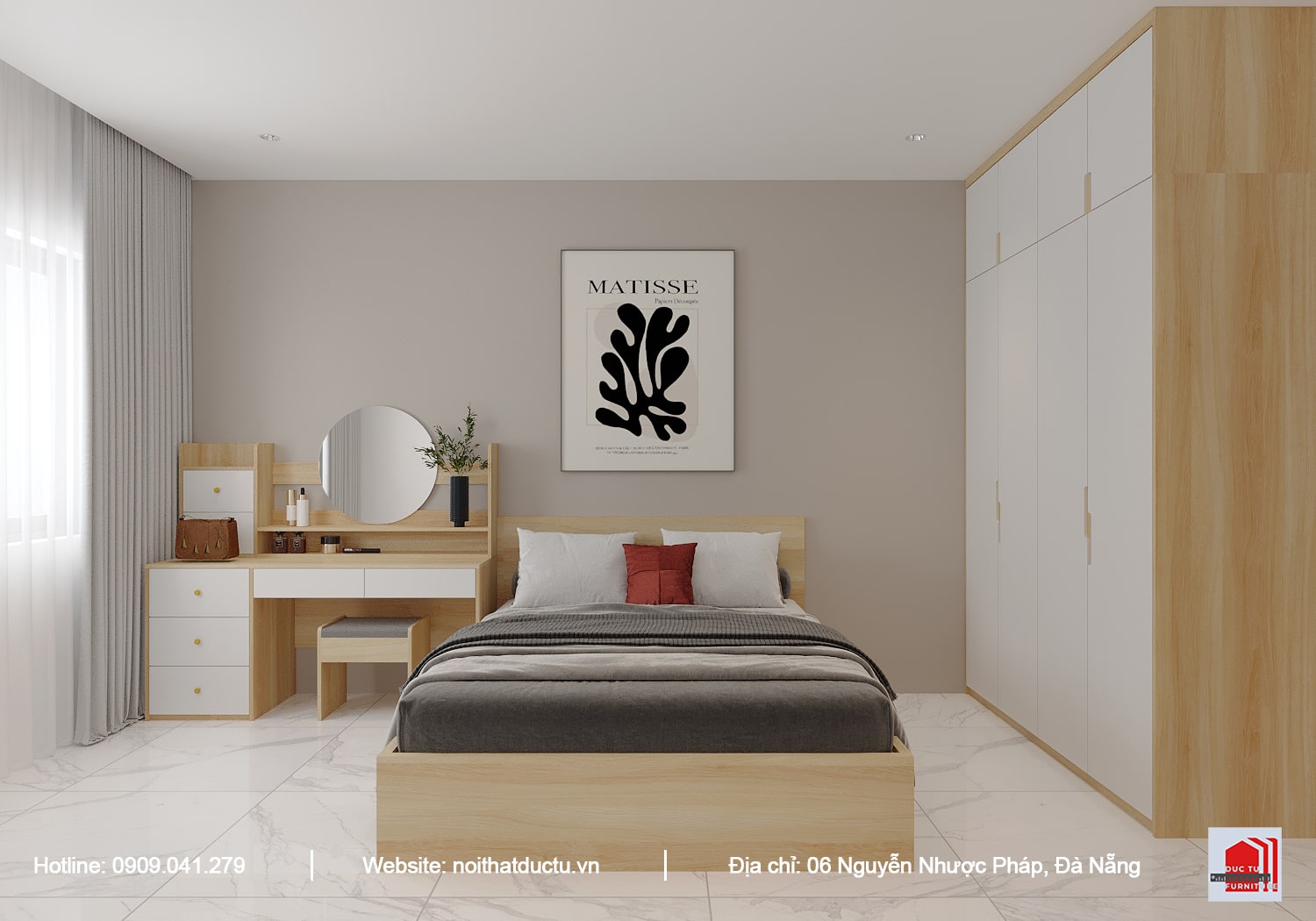 nội thất nhà phố quảng nam Thiết kế phòng ngủ 2 trang nhã, tiện nghi
