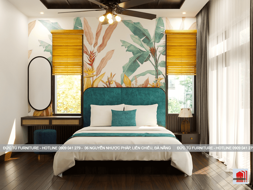 nội thất phong cách indochine Phòng ngủ 2 với nội thất phong cách indochine