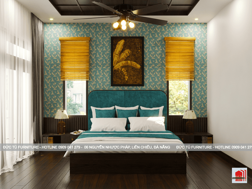nội thất phong cách indochine Phòng ngủ ấm cúng với nội thất phong cách indochine