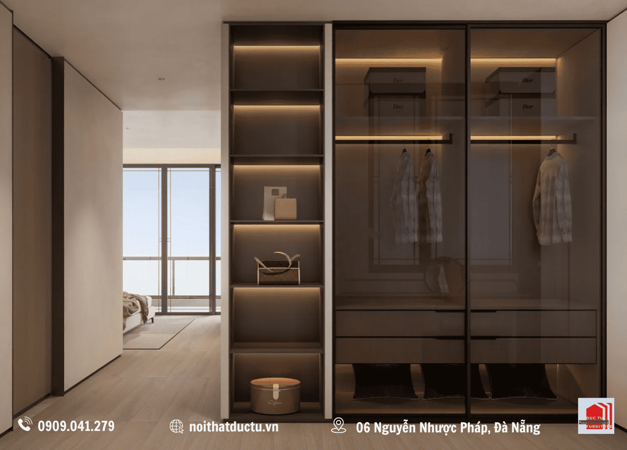 Tủ quần áo cánh kính Tủ quần áo cánh kính đen