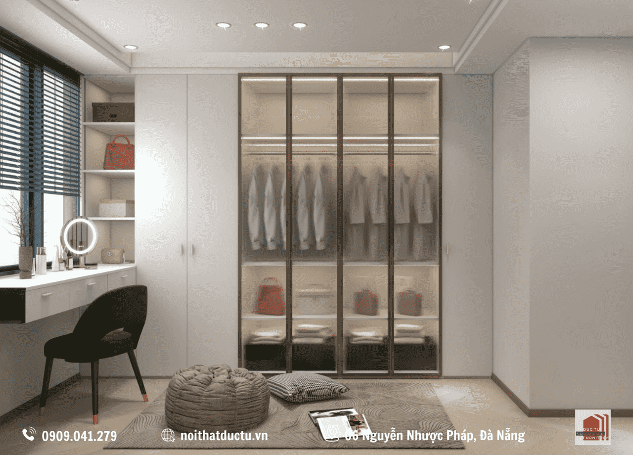 tủ quần áo cánh kính Tủ quần áo nổi bật với hệ cánh kính cường lực