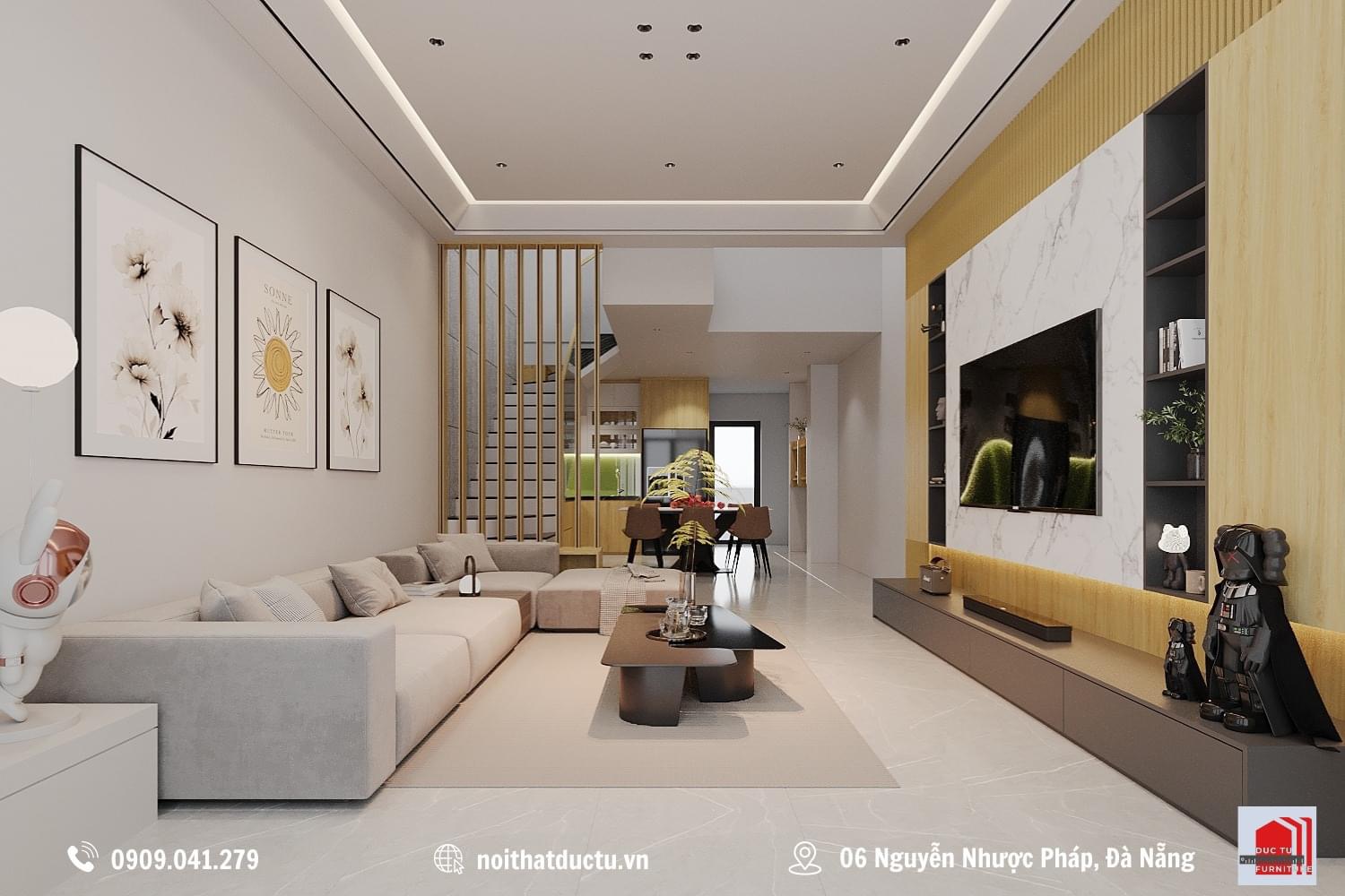 nội thất phòng khách theo phong cách hiện đại