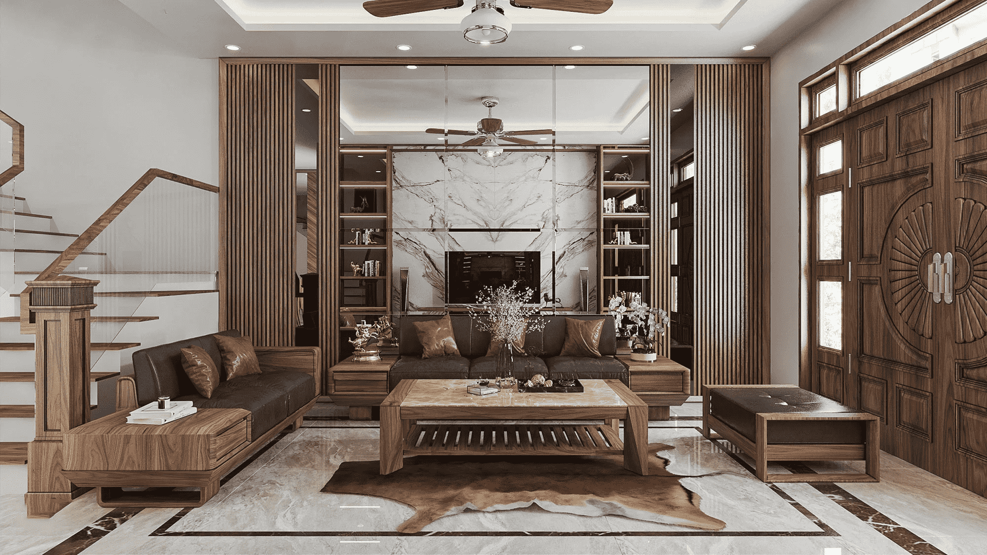 gỗ phủ veneer Hoạ tiết vân gỗ độc đáo chính là điểm nhấn ấn tượng giúp không gian nội thất trở nên nổi bật hơn