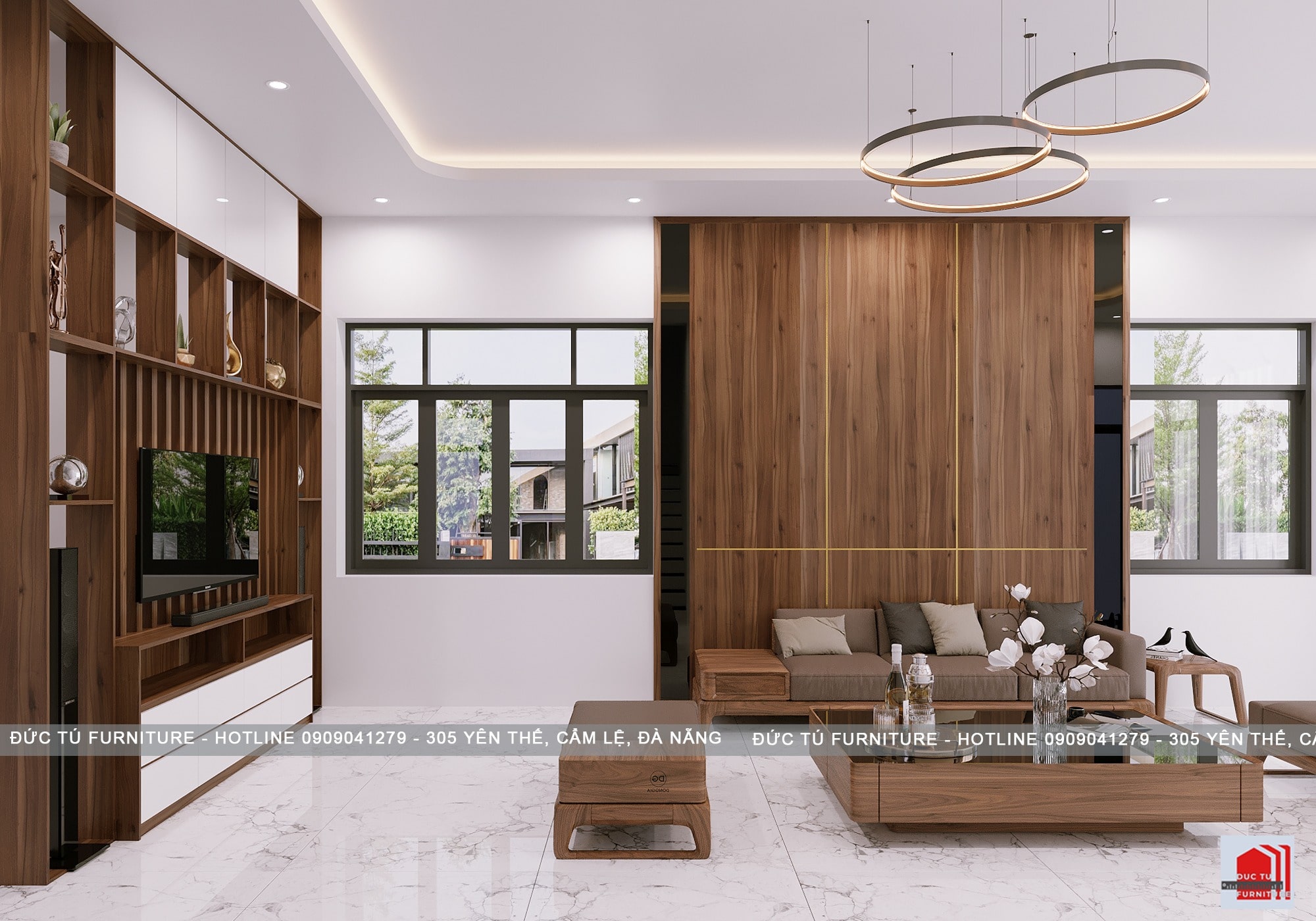 gỗ phủ veneer Phòng khách với thiết kế đơn giản nhưng vẫn nổi bật và thu hút