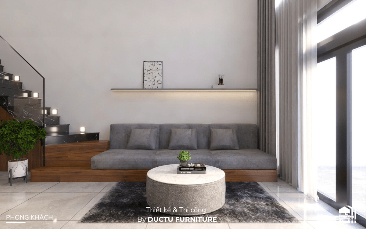 dự án nội thất nhà phố Ms Hạnh Không gian phòng khách không cầu kỳ nhưng vẫn có dấu ấn riêng phù hợp với nhu cầu của chủ nhà