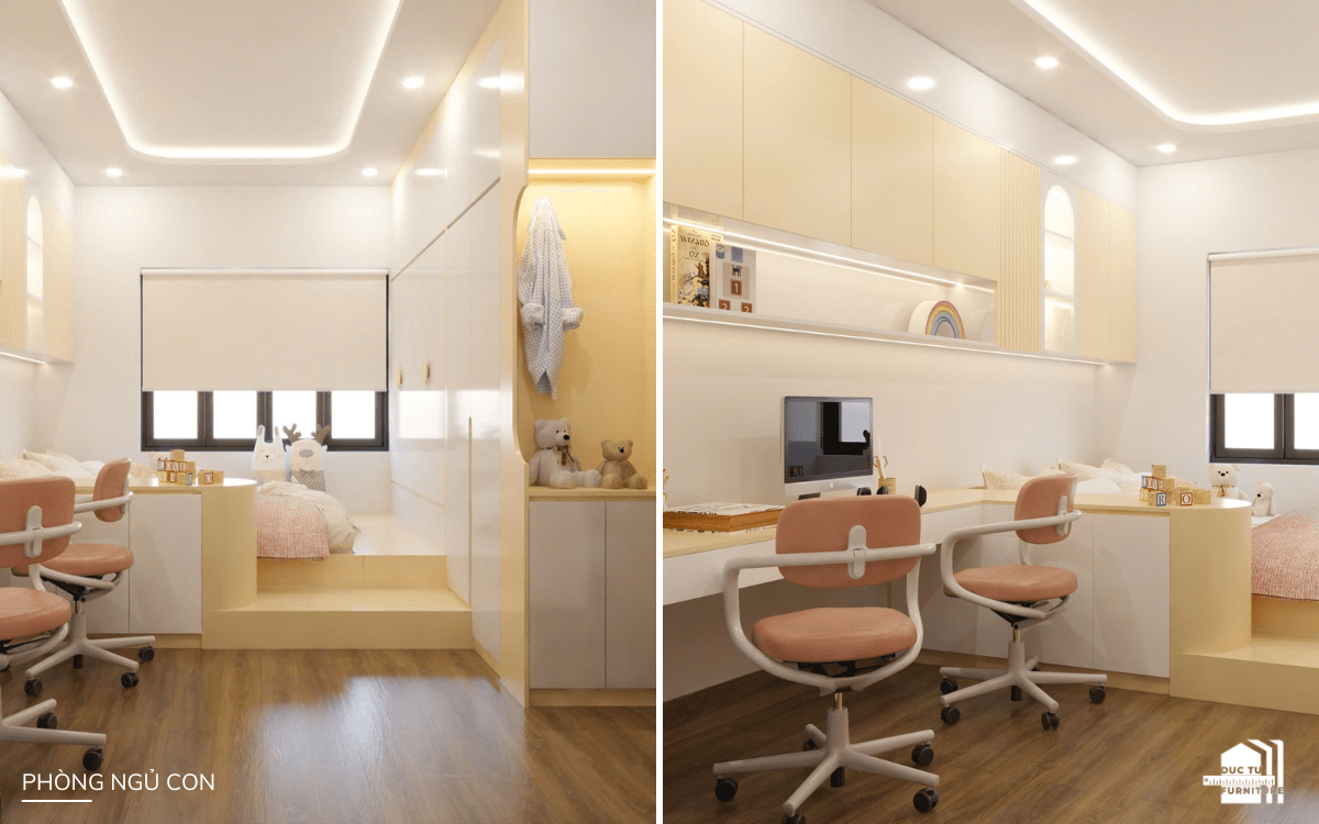 dự án nội thất nhà phố ms hạnh Đồ nội thất được bố trí thông minh cùng thiết kế liền khối giúp tiết kiệm không gian