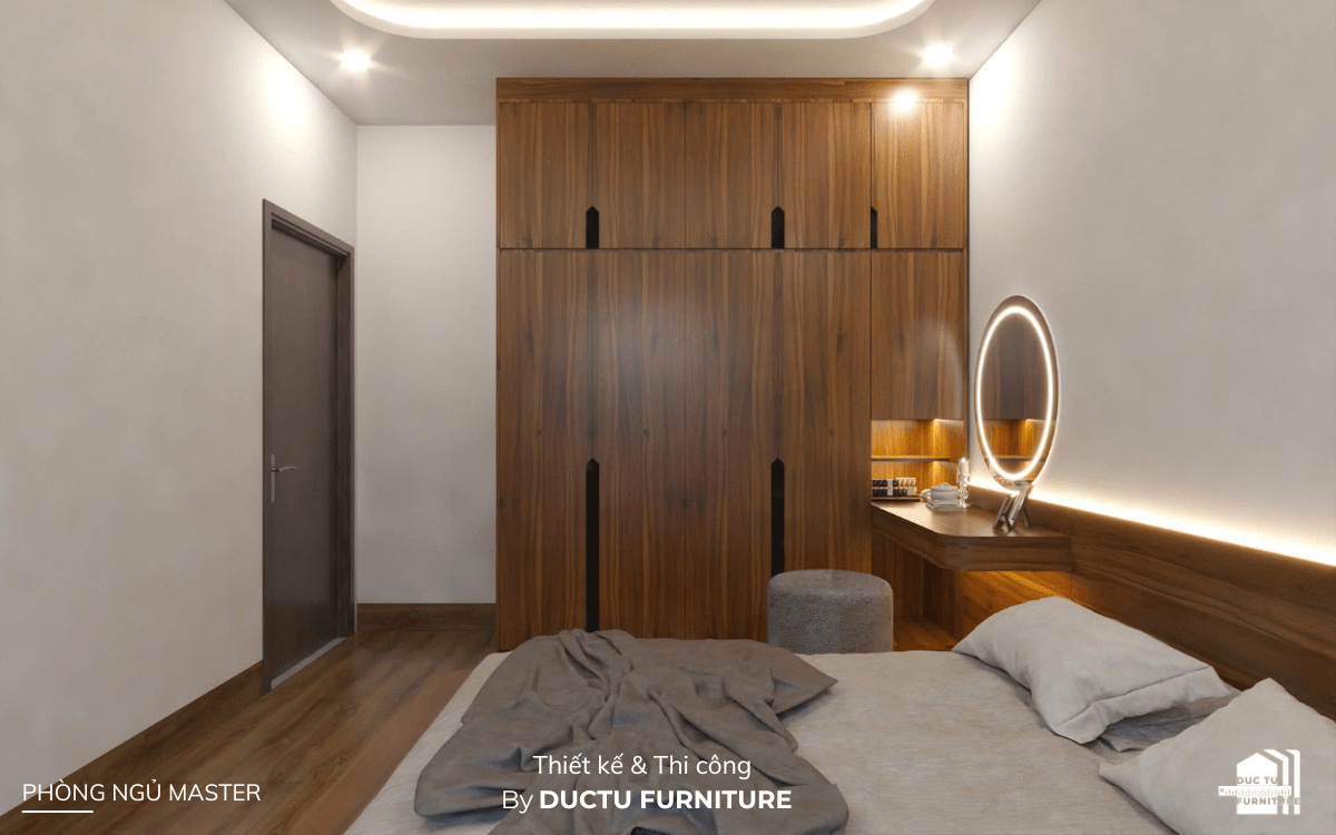 dự án nội thất nhà phố ms Hạnh Ưu tiên thiết kế hệ tủ liền khối khoa học giúp tiết kiệm không gian