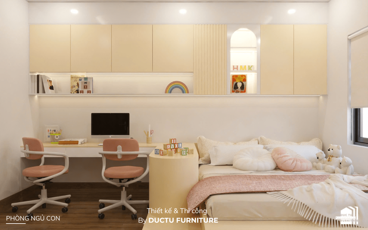 dự án nội thất nhà phố ms hạnh Phòng ngủ cho con nổi bật với màu vàng chanh khác biệt