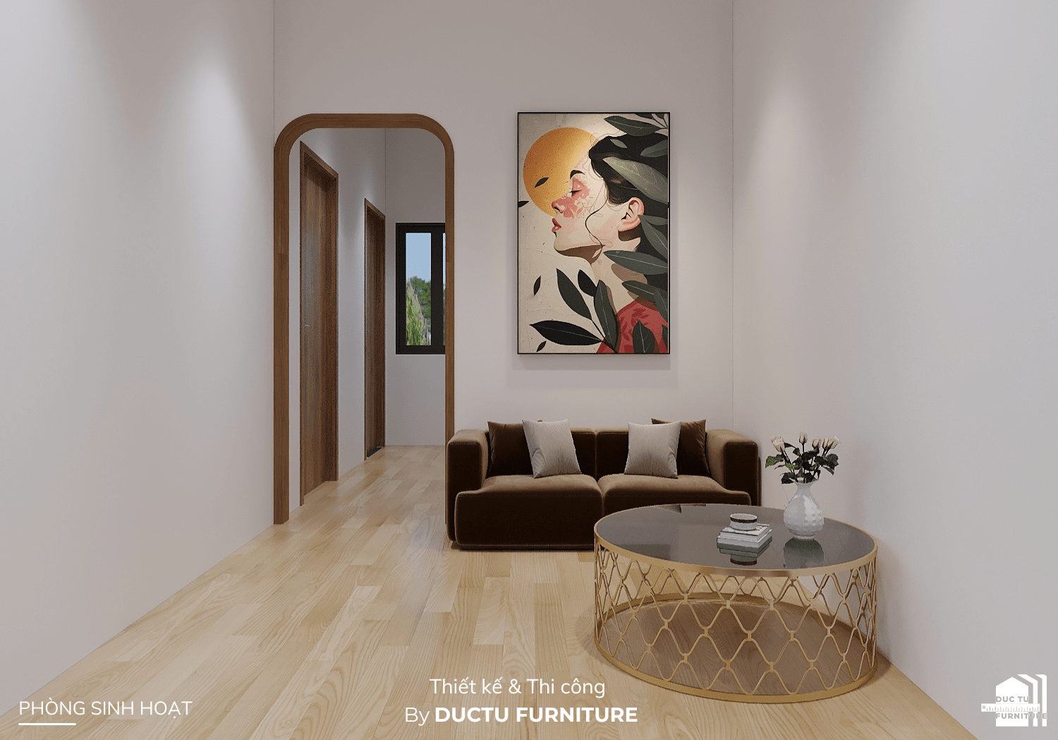 Dự án nội thất Q's House Phòng sinh hoạt chung đơn giản nhỏ nhắn