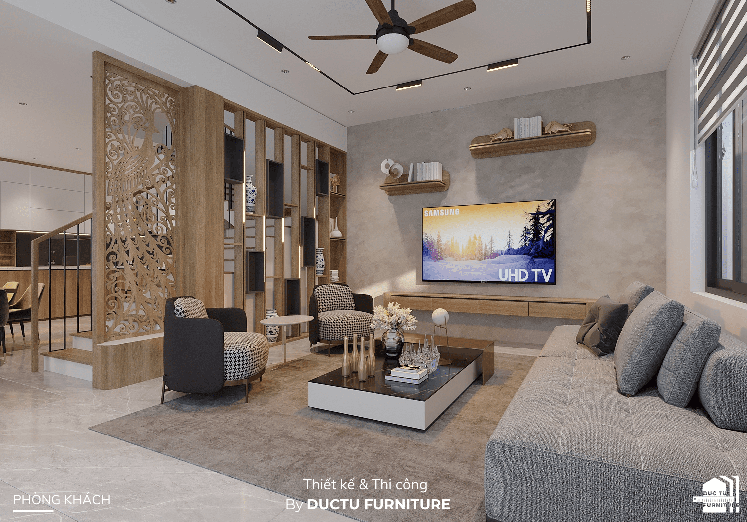 Dự Án Nội Thất Q's House Phòng khách ấn tượng trong Dự Án Nội Thất Q's House