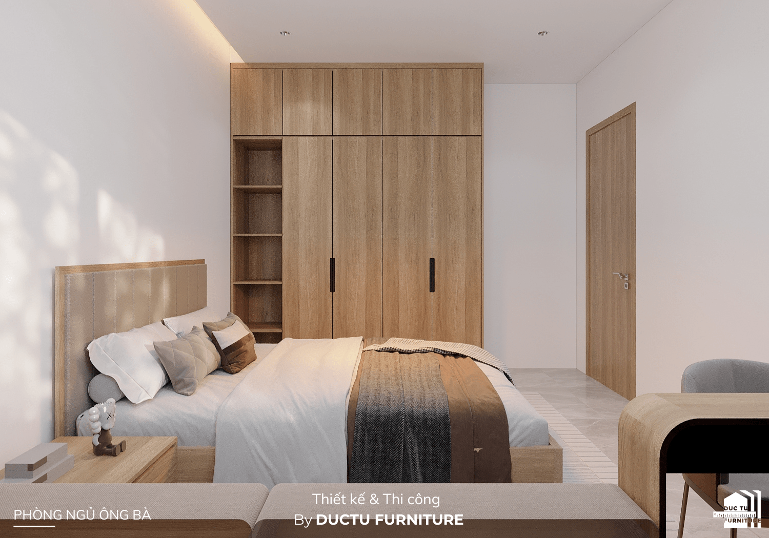 Dự án nội thất Q's House Phòng ngủ ông bà với thiết kế ấn tượng