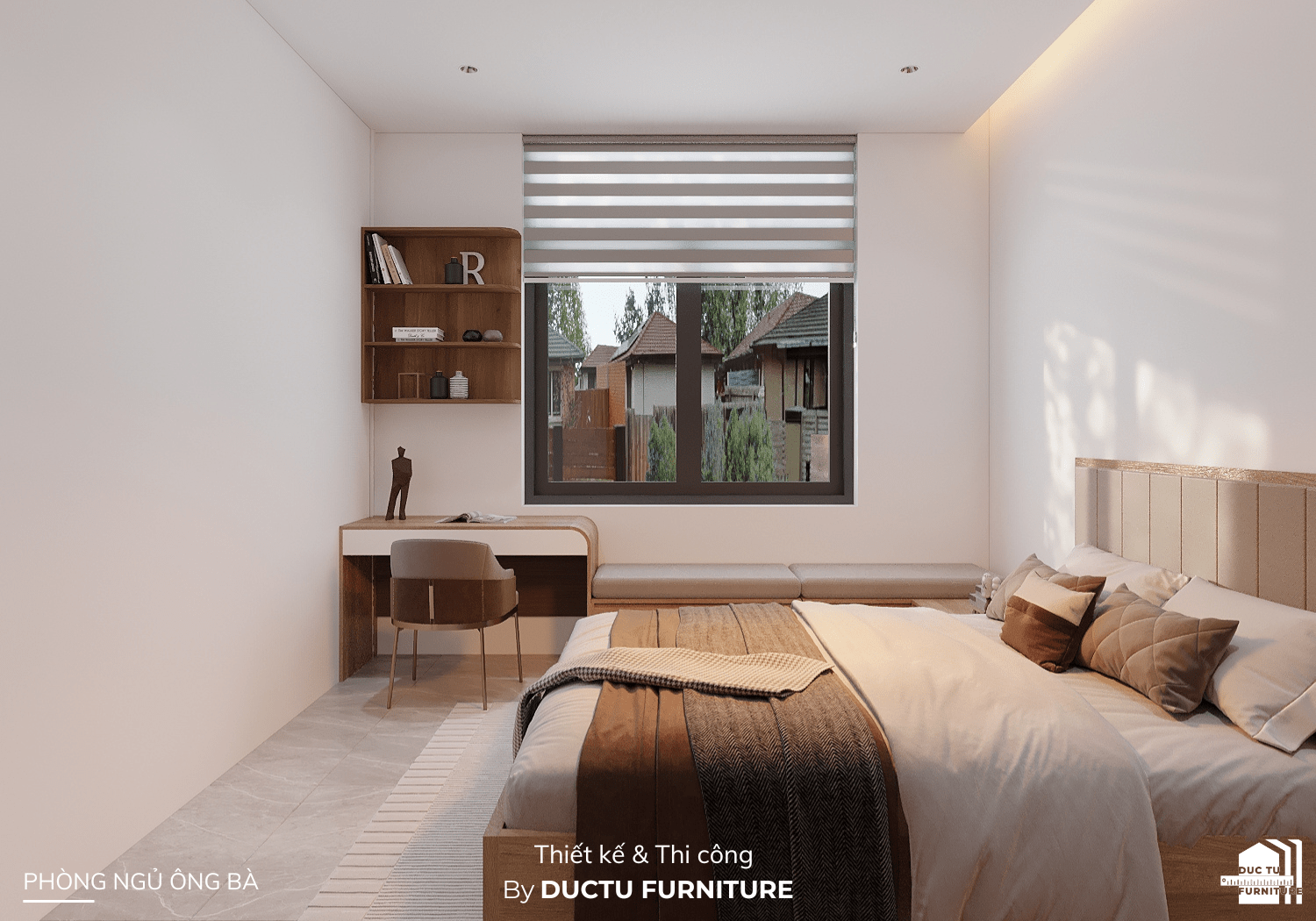 Dự án nội thất Q's House Phòng ngủ ông bà thiết kế tối ưu không gian
