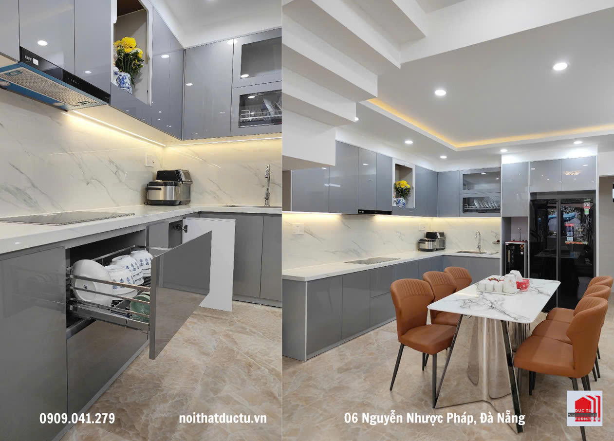 tủ bếp acrylic Tủ bếp cánh acrylic