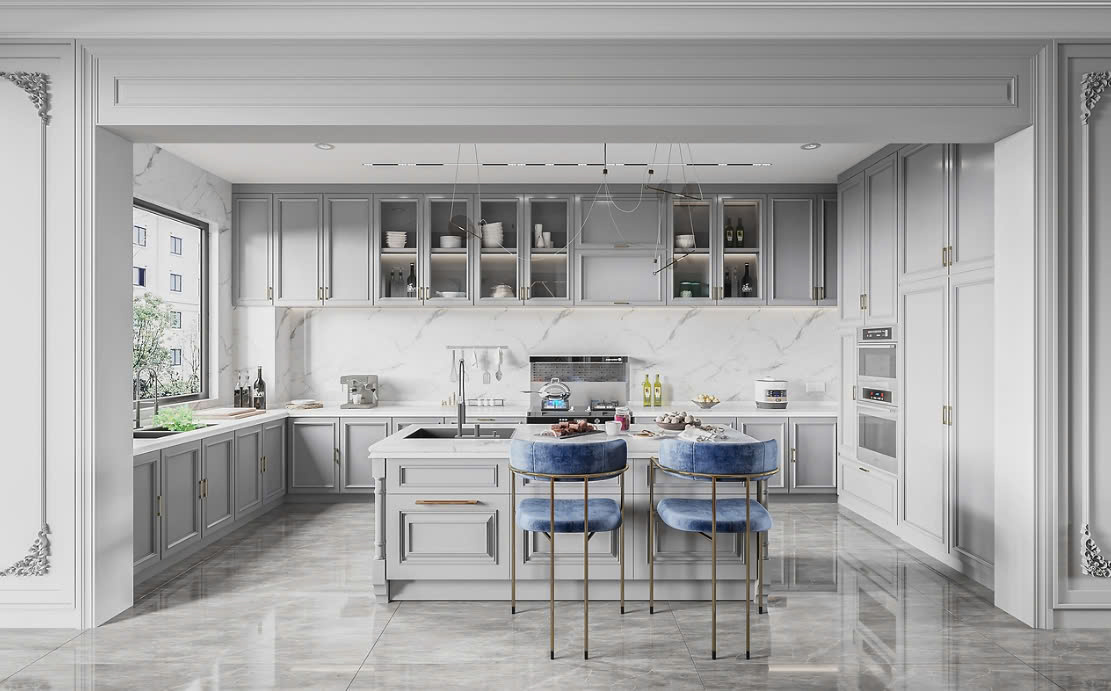 mẫu tủ bếp tân cổ điển mẫu tủ bếp tân cổ điển