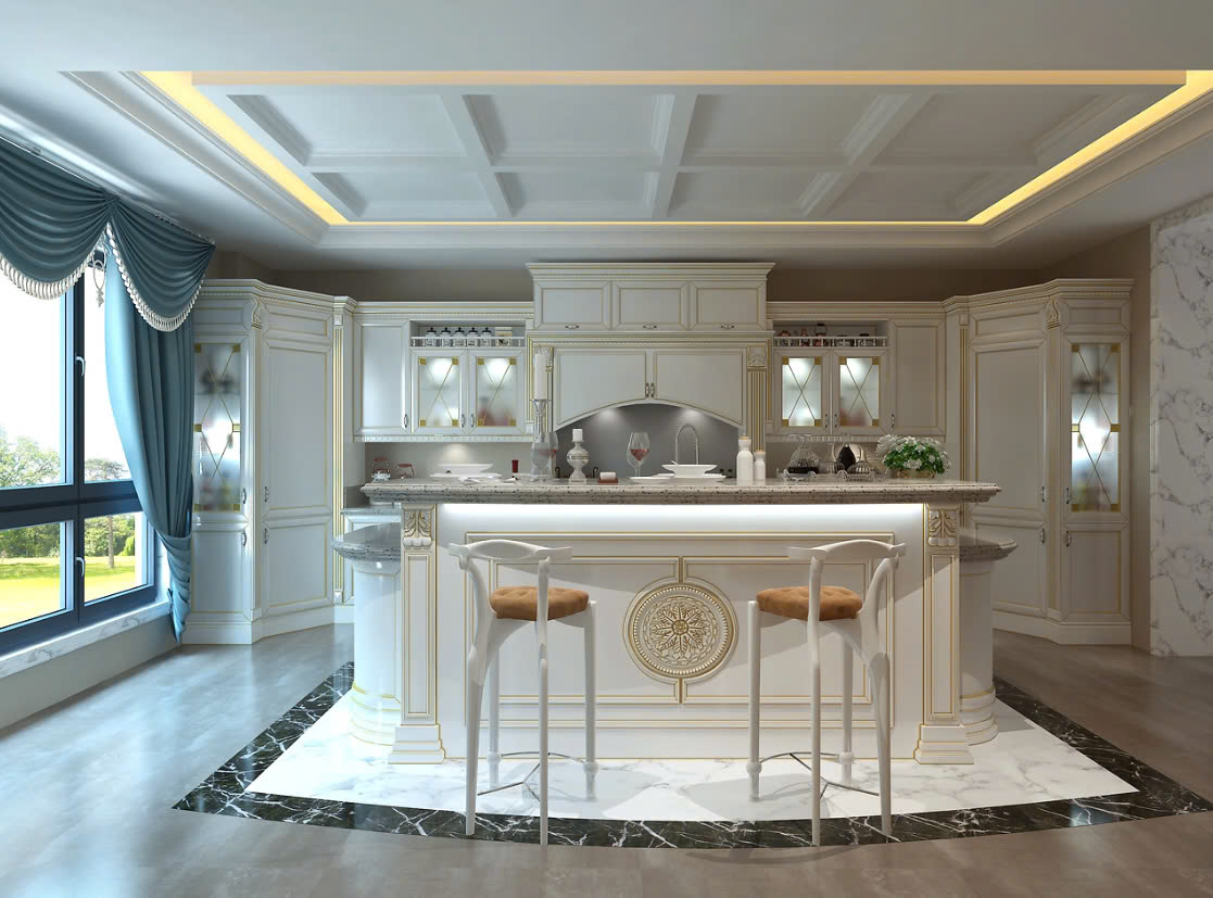 mẫu tủ bếp tân cổ điển mẫu tủ bếp tân cổ điển