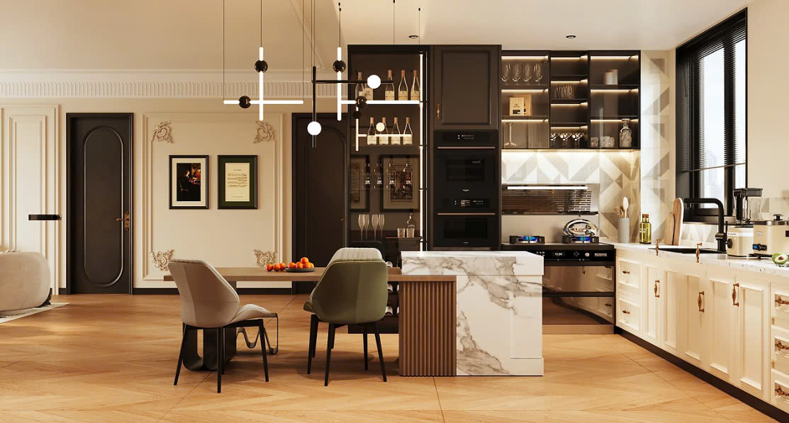 mẫu tủ bếp tân cổ điển mẫu tủ bếp tân cổ điển đẹp