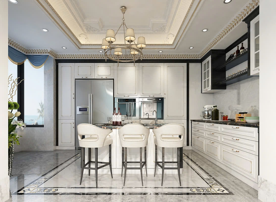 mẫu tủ bếp tân cổ điển mẫu tủ bếp tân cổ điển