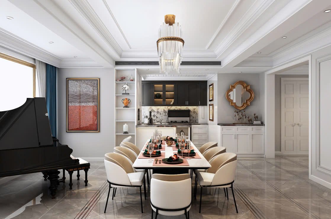 mẫu tủ bếp tân cổ điển nội thất phòng bếp tân cổ điển