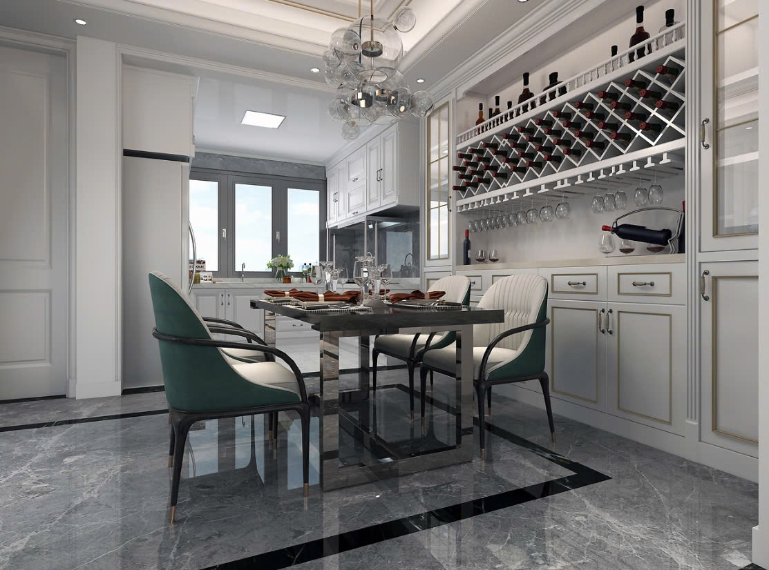 mẫu tủ bếp tân cổ điển bếp tân cổ điển