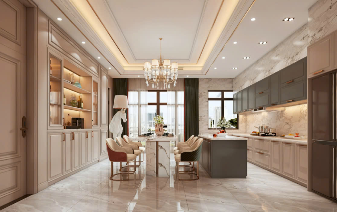 mẫu tủ bếp tân cổ điển tủ bếp tân cổ điển đẹp