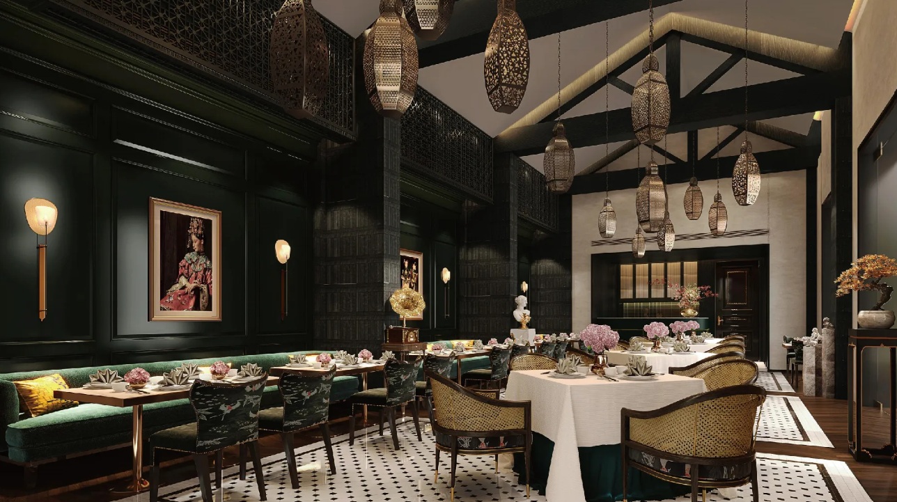 nội thất nhà hàng indochine