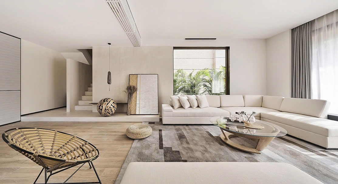 nội thất phòng khách có cầu thang cách bố trí phòng khách có cầu thang