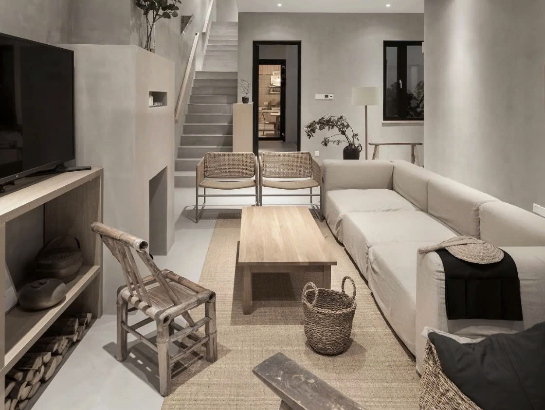 nội thất phòng khách có cầu thang cầu thang kết hợp phòng khách