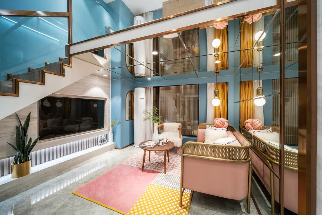 nội thất phòng khách có cầu thang nội thất phòng khách có cầu thang