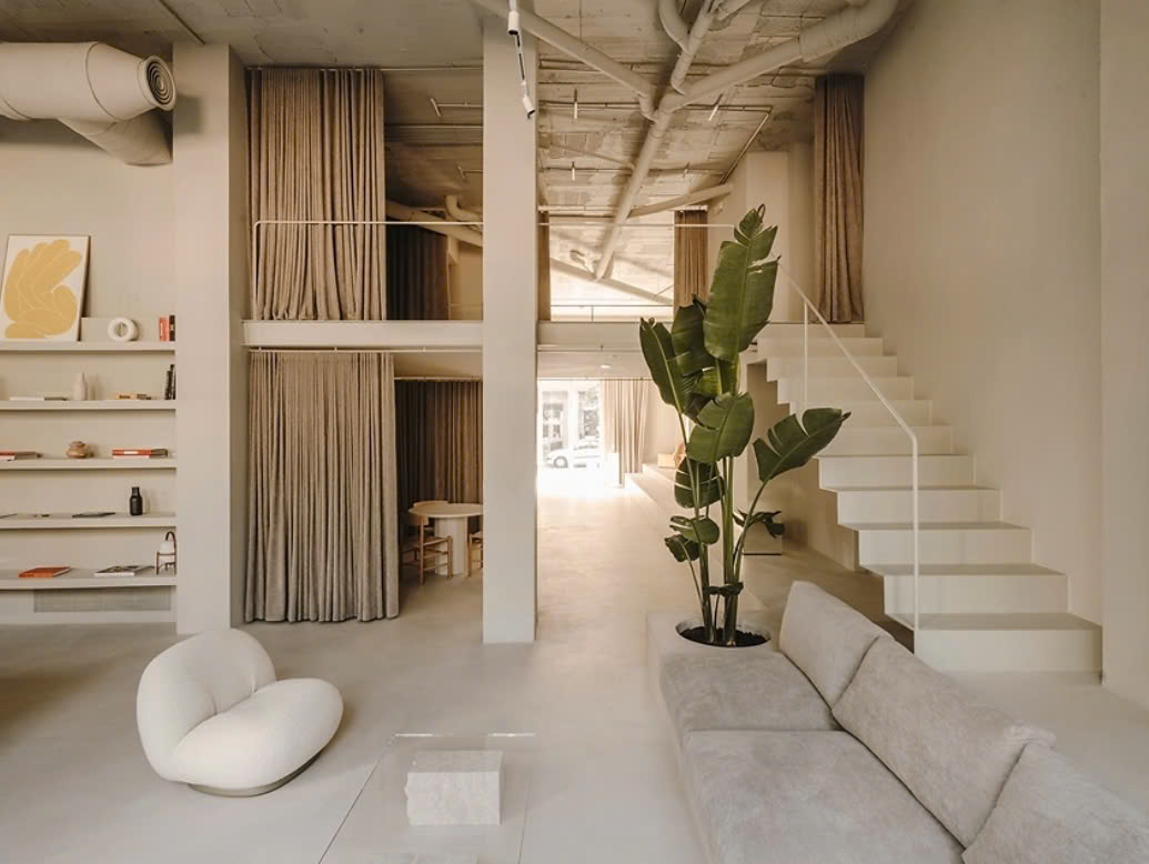 nội thất phòng khách có cầu thang cầu thang kết hợp phòng khách