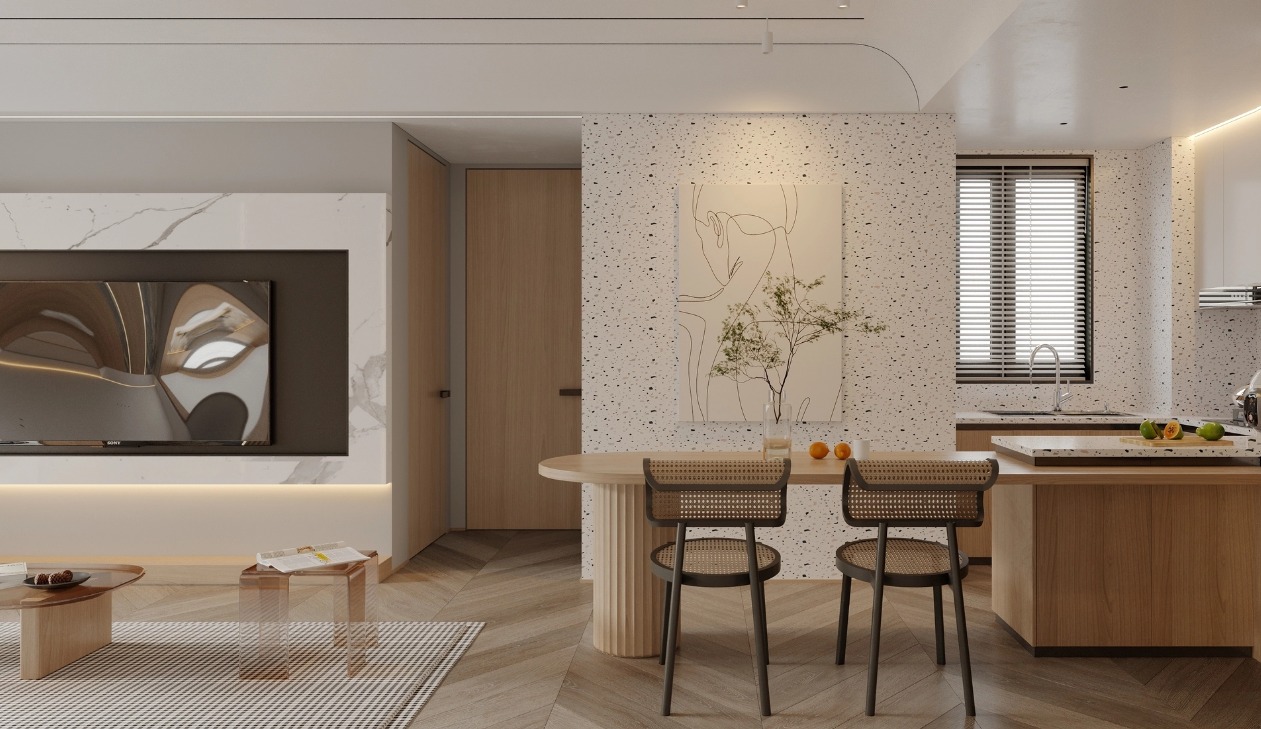 mẫu phòng bếp nhà ống 5m