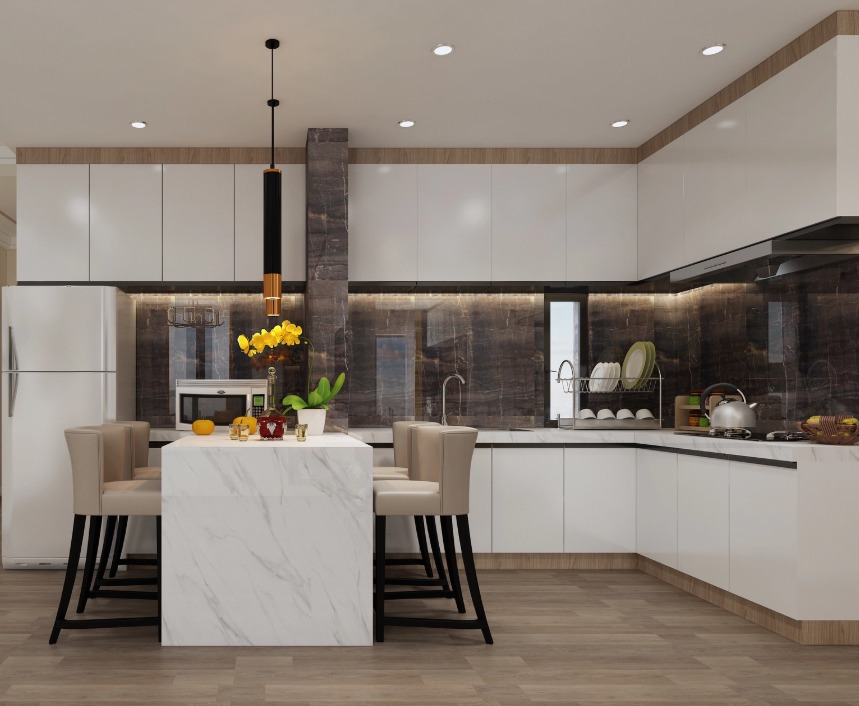 thiết kế phòng bếp nhà ống